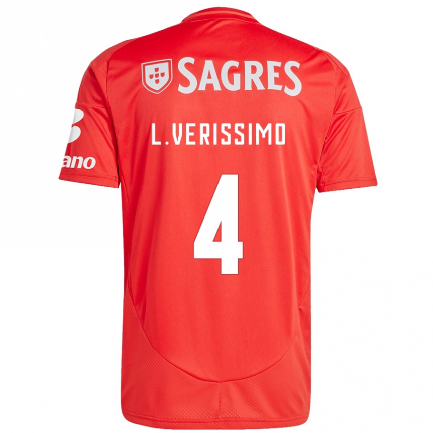 Kids Football Lucas Verissimo #4 Red White Home Jersey 2024/25 T-Shirt Uk