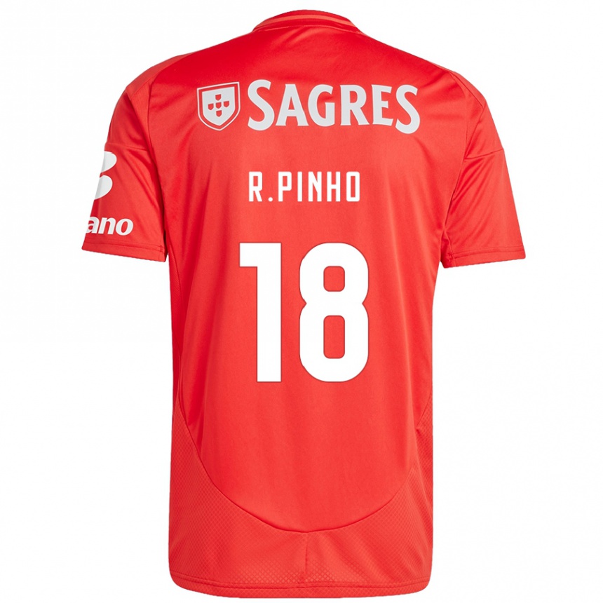 Kids Football Rodrigo Pinho #18 Red White Home Jersey 2024/25 T-Shirt Uk