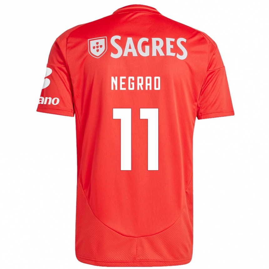 Kids Football Maria Negrao #11 Red White Home Jersey 2024/25 T-Shirt Uk