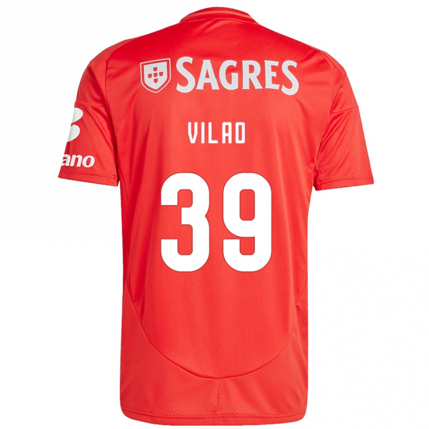 Kids Football Carolina Vilao #39 Red White Home Jersey 2024/25 T-Shirt Uk