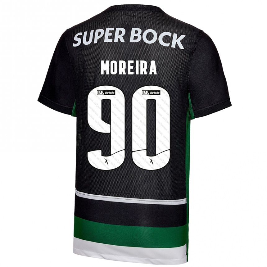 Kids Football Afonso Moreira #90 Black White Green Home Jersey 2024/25 T-Shirt Uk