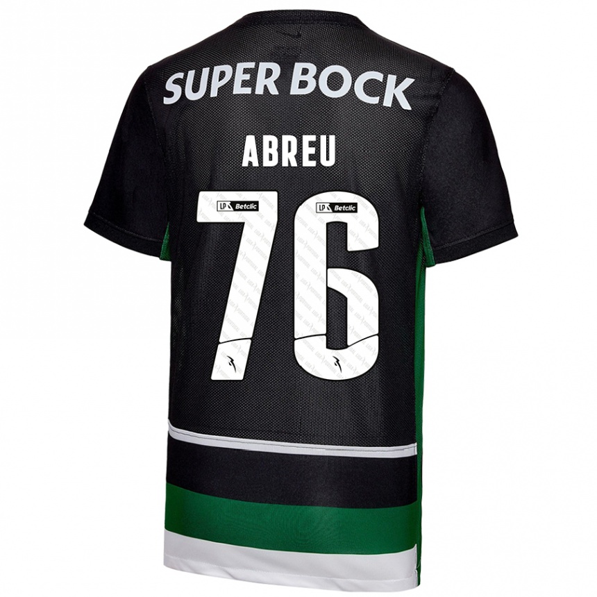 Kids Football Diogo Abreu #76 Black White Green Home Jersey 2024/25 T-Shirt Uk