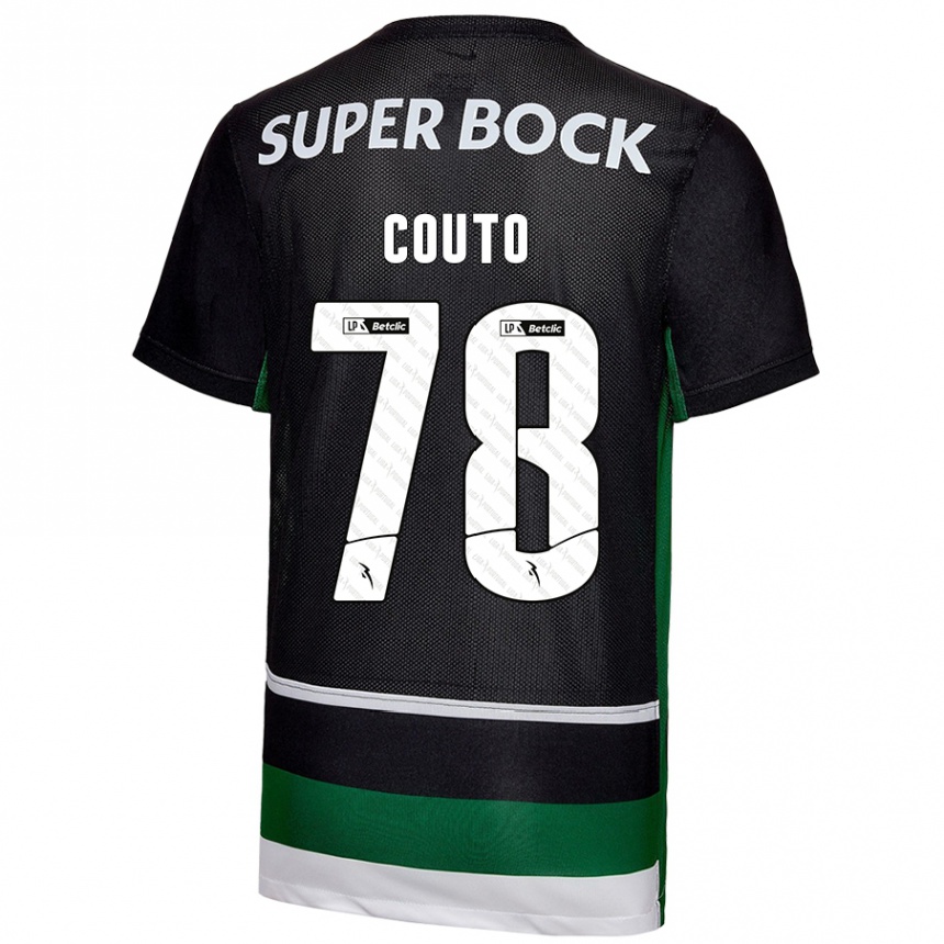 Kids Football Mauro Couto #78 Black White Green Home Jersey 2024/25 T-Shirt Uk