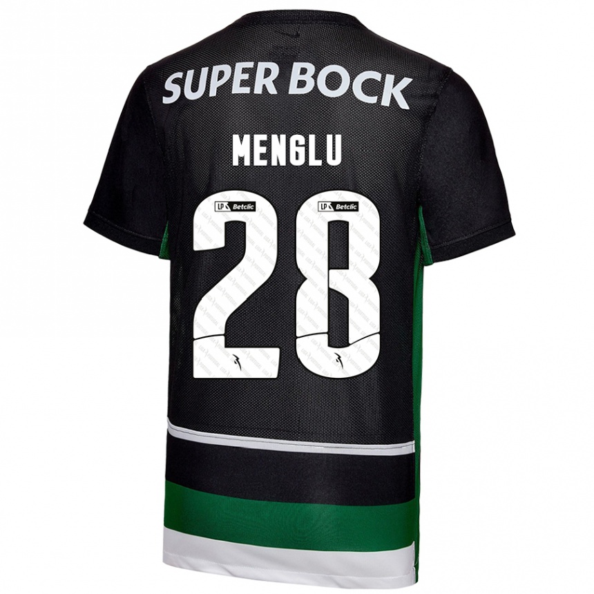 Kids Football Shen Menglu #28 Black White Green Home Jersey 2024/25 T-Shirt Uk