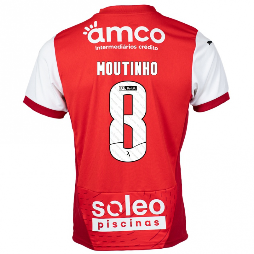 Kids Football João Moutinho #8 Red White Home Jersey 2024/25 T-Shirt Uk