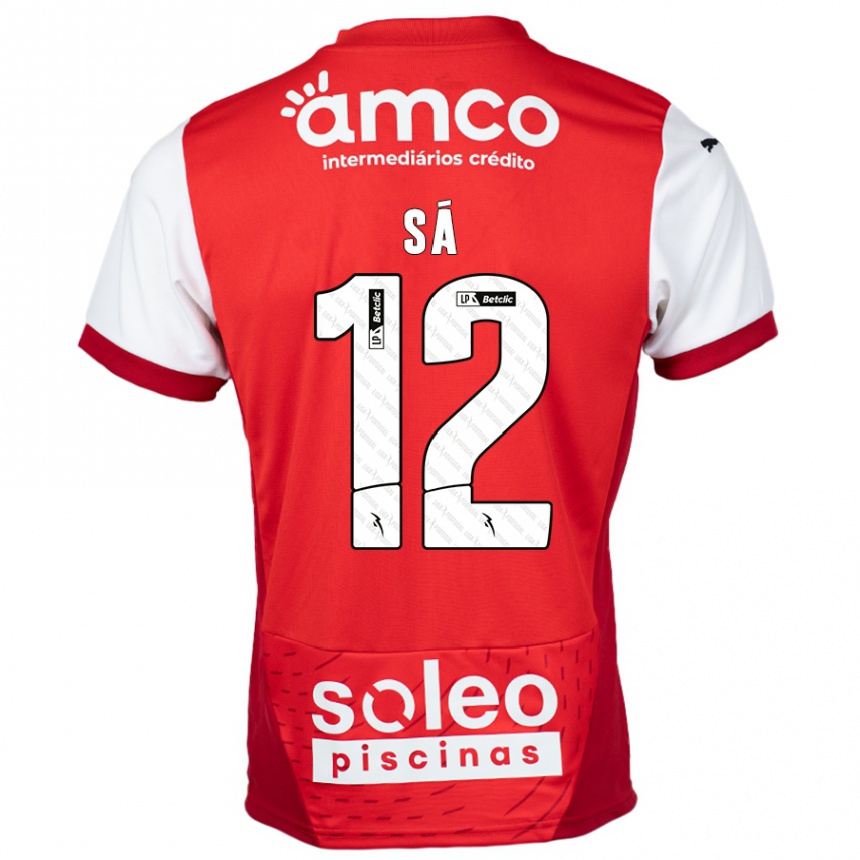 Kids Football Tiago Sá #12 Red White Home Jersey 2024/25 T-Shirt Uk