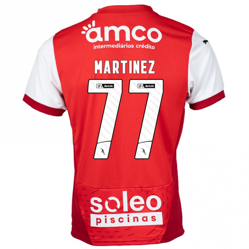 Kids Football Gabri Martínez #77 Red White Home Jersey 2024/25 T-Shirt Uk