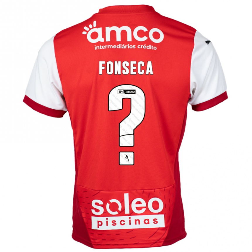 Kids Football Diogo Fonseca #0 Red White Home Jersey 2024/25 T-Shirt Uk