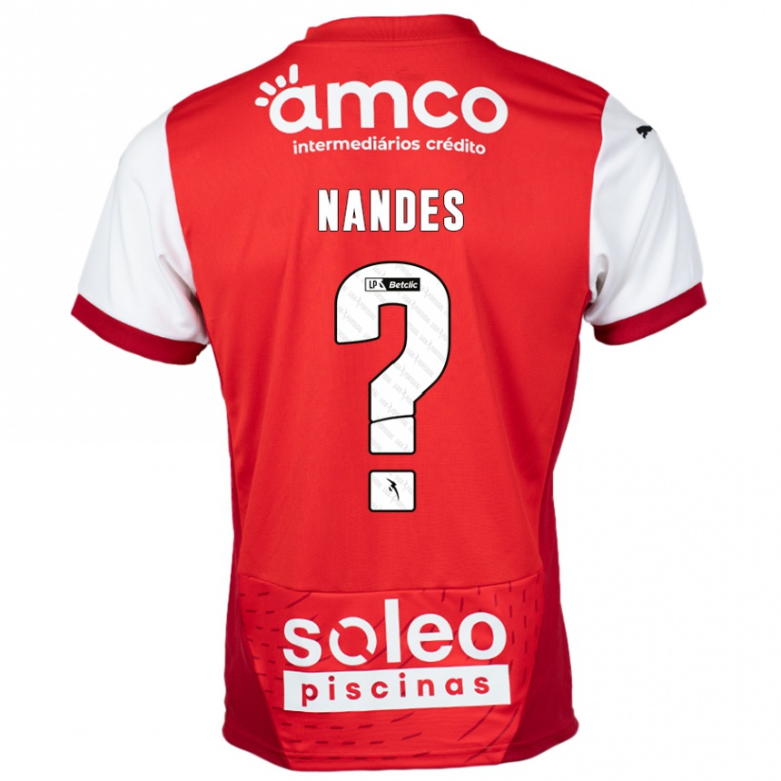 Kids Football Nandes #0 Red White Home Jersey 2024/25 T-Shirt Uk