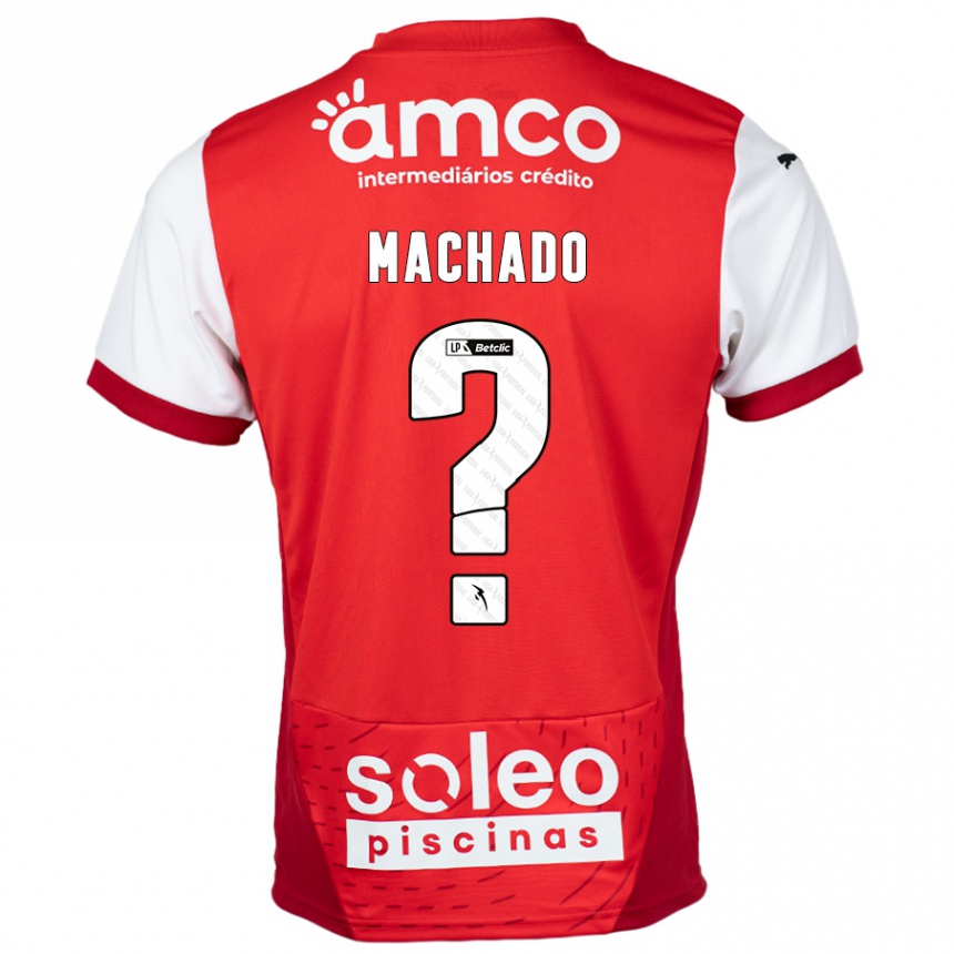 Kids Football Afonso Machado #0 Red White Home Jersey 2024/25 T-Shirt Uk