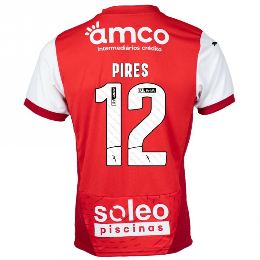 Kids Football Hugo Pires #12 Red White Home Jersey 2024/25 T-Shirt Uk