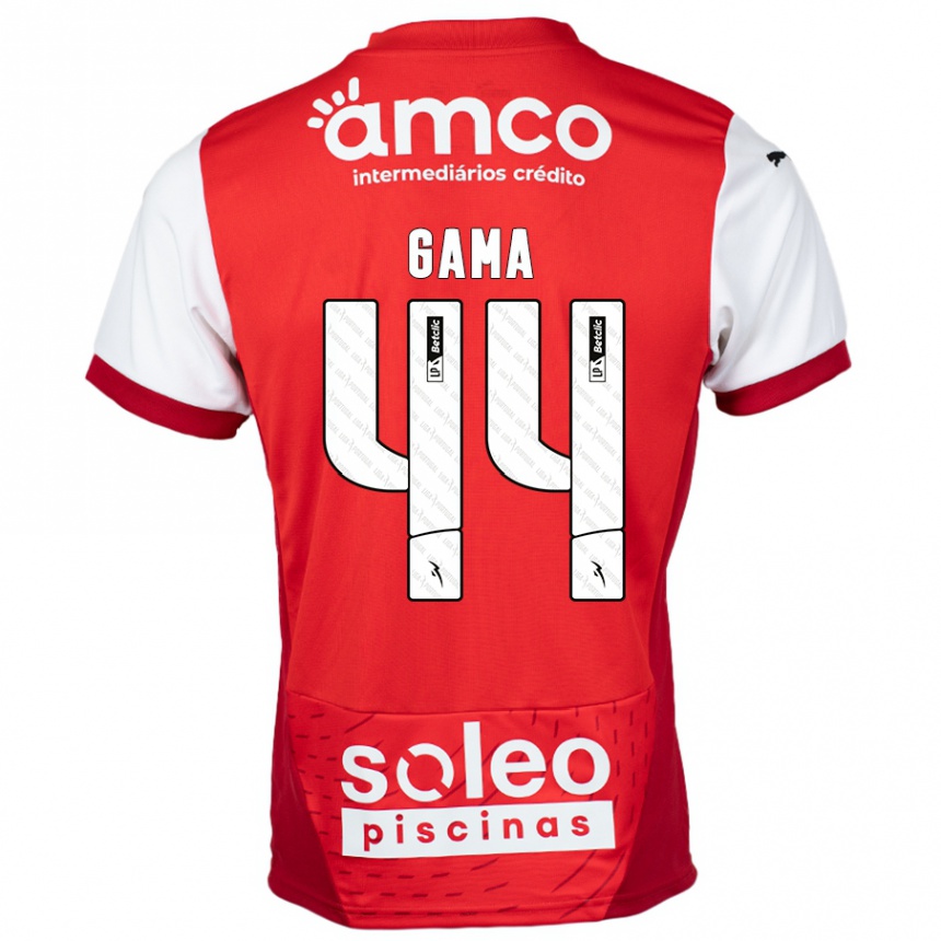 Kids Football Dinis Gama #44 Red White Home Jersey 2024/25 T-Shirt Uk