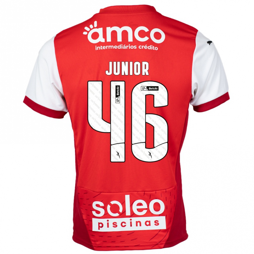 Kids Football Mário Junior #46 Red White Home Jersey 2024/25 T-Shirt Uk