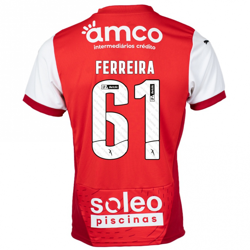 Kids Football Tiago Ferreira #61 Red White Home Jersey 2024/25 T-Shirt Uk