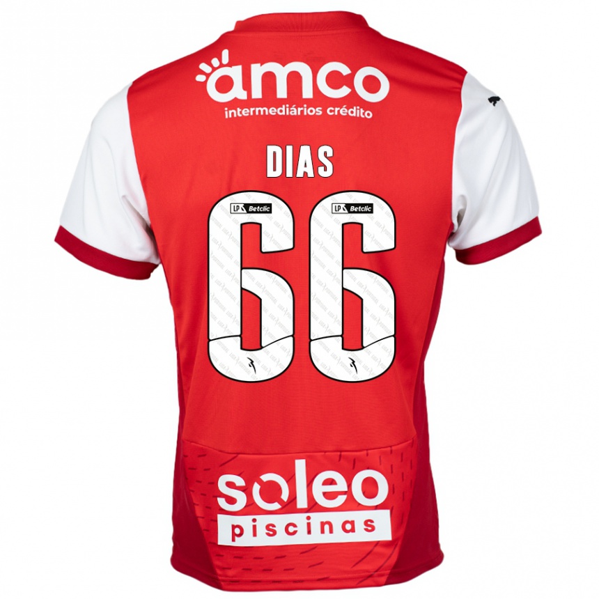 Kids Football Gonçalo Dias #66 Red White Home Jersey 2024/25 T-Shirt Uk