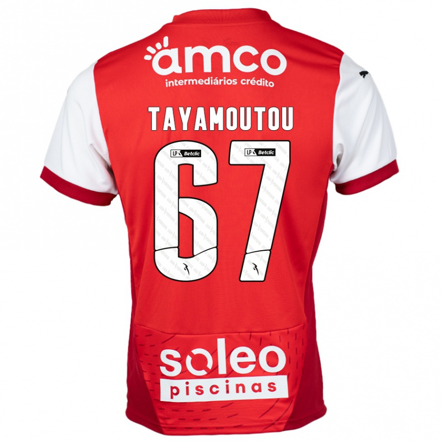 Kids Football Enzo Tayamoutou #67 Red White Home Jersey 2024/25 T-Shirt Uk