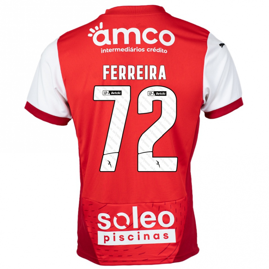 Kids Football André Ferreira #72 Red White Home Jersey 2024/25 T-Shirt Uk