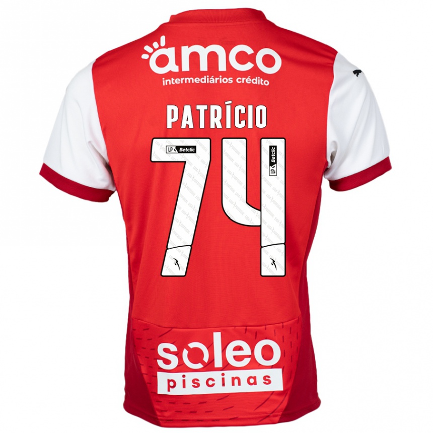 Kids Football Nuno Patrício #74 Red White Home Jersey 2024/25 T-Shirt Uk