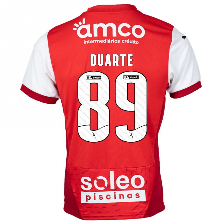 Kids Football Afonso Duarte #89 Red White Home Jersey 2024/25 T-Shirt Uk