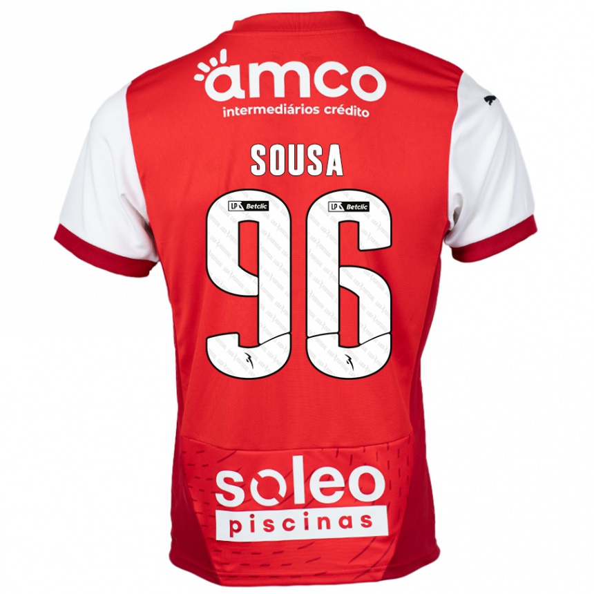 Kids Football Afonso Sousa #96 Red White Home Jersey 2024/25 T-Shirt Uk