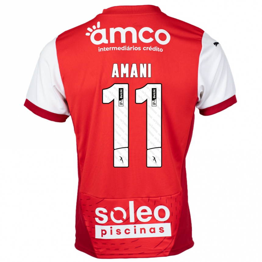 Kids Football Jolina Amani #11 Red White Home Jersey 2024/25 T-Shirt Uk