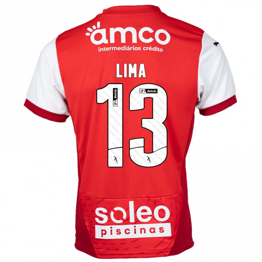 Kids Football Aline Lima #13 Red White Home Jersey 2024/25 T-Shirt Uk