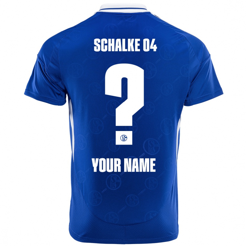 Kids Football Your Name #0 Royal Blue Home Jersey 2024/25 T-Shirt Uk