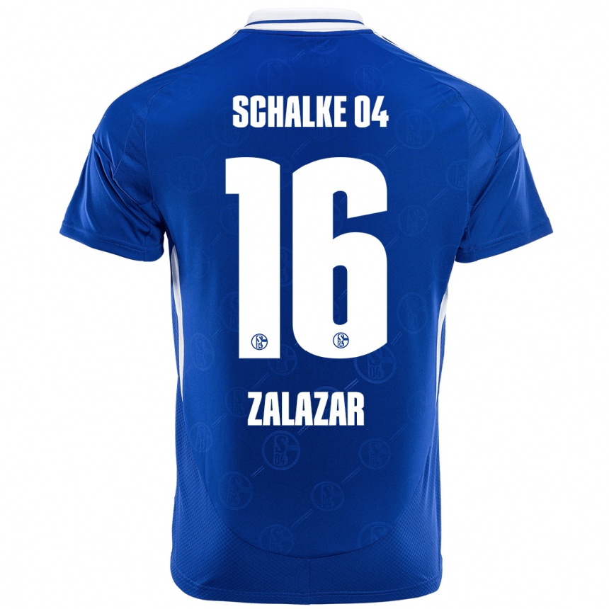 Kids Football Mauro Zalazar #16 Royal Blue Home Jersey 2024/25 T-Shirt Uk