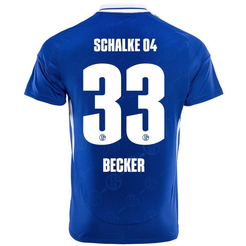 Kids Football Vitalie Becker #33 Royal Blue Home Jersey 2024/25 T-Shirt Uk