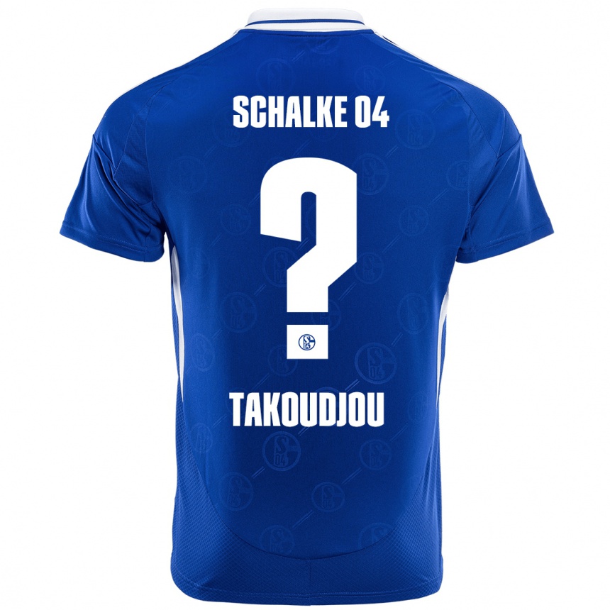 Kids Football Alan Takoudjou #0 Royal Blue Home Jersey 2024/25 T-Shirt Uk