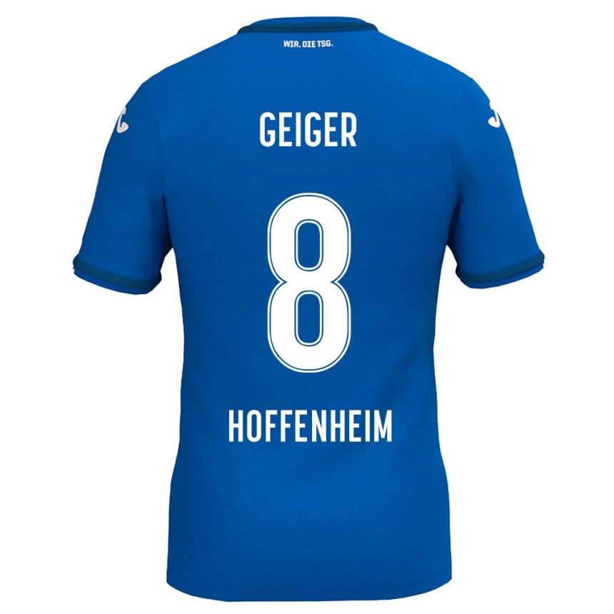 Kids Football Dennis Geiger #8 Royal Blue Home Jersey 2024/25 T-Shirt Uk