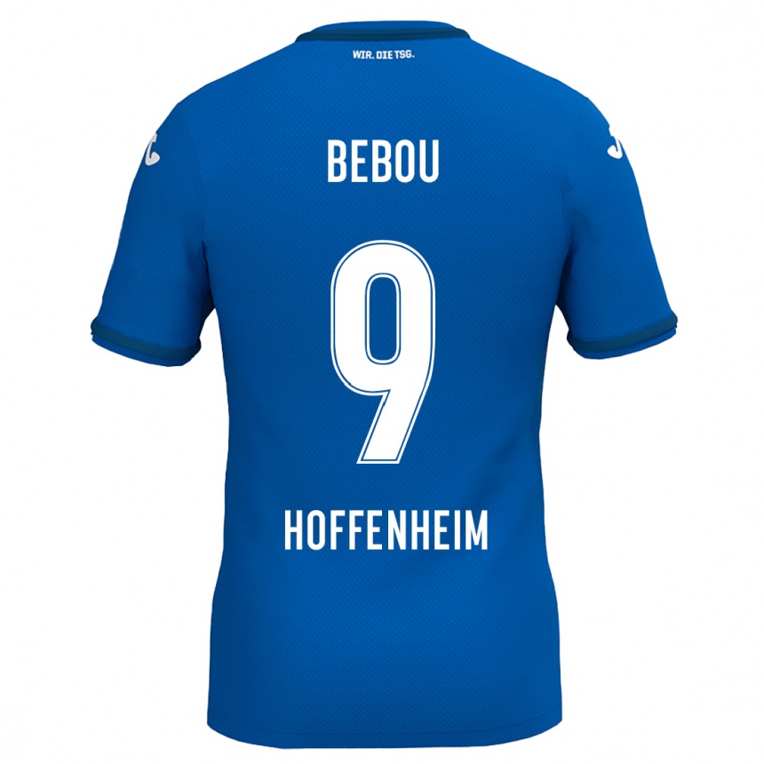 Kids Football Ihlas Bebou #9 Royal Blue Home Jersey 2024/25 T-Shirt Uk