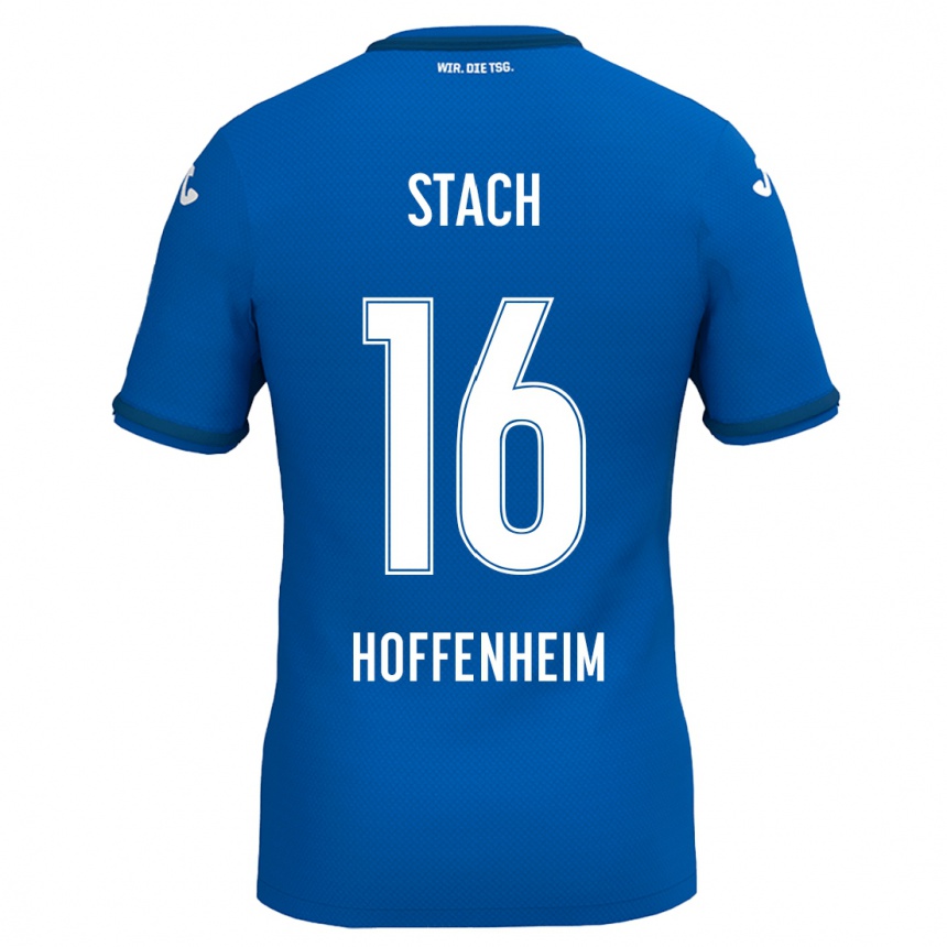 Kids Football Anton Stach #16 Royal Blue Home Jersey 2024/25 T-Shirt Uk