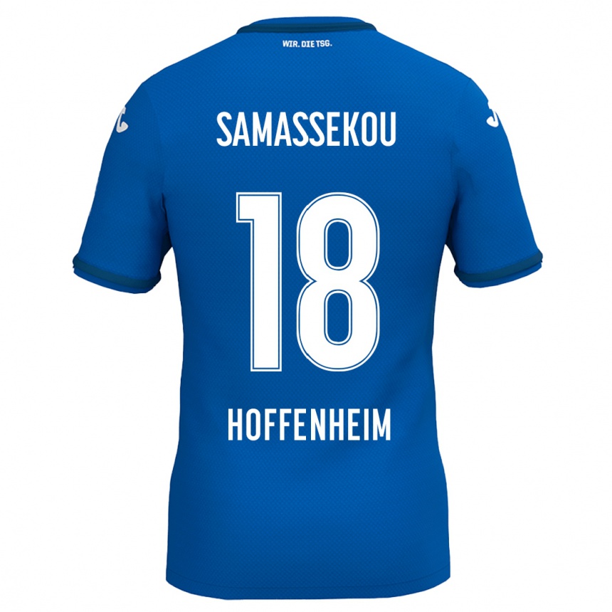 Kids Football Diadié Samassékou #18 Royal Blue Home Jersey 2024/25 T-Shirt Uk