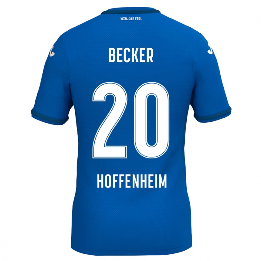 Kids Football Finn Ole Becker #20 Royal Blue Home Jersey 2024/25 T-Shirt Uk