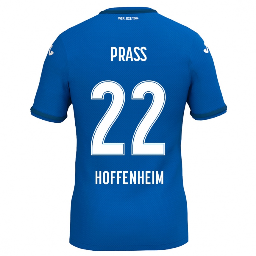 Kids Football Alexander Prass #22 Royal Blue Home Jersey 2024/25 T-Shirt Uk