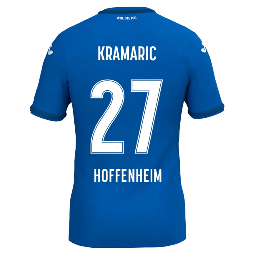 Kids Football Andrej Kramaric #27 Royal Blue Home Jersey 2024/25 T-Shirt Uk