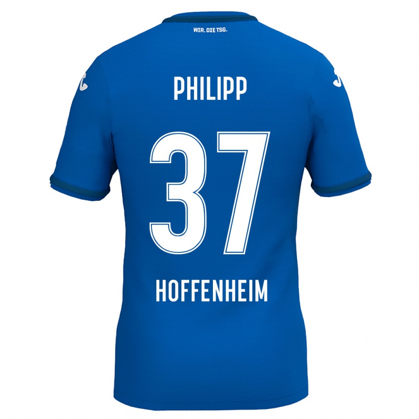 Kids Football Luca Philipp #37 Royal Blue Home Jersey 2024/25 T-Shirt Uk