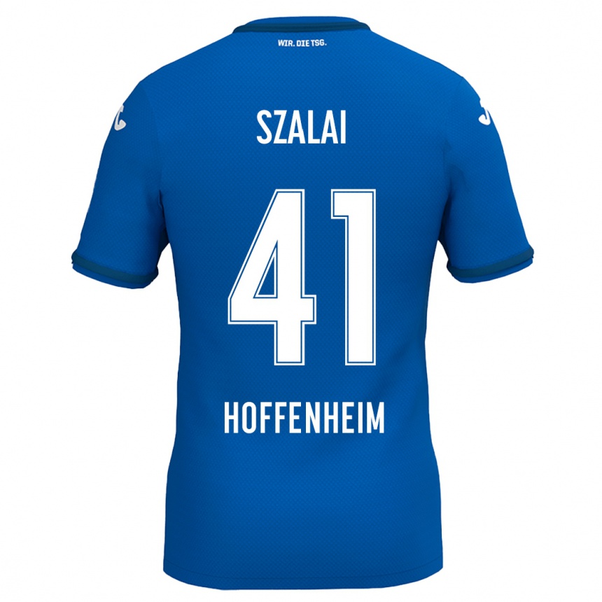 Kids Football Attila Szalai #41 Royal Blue Home Jersey 2024/25 T-Shirt Uk