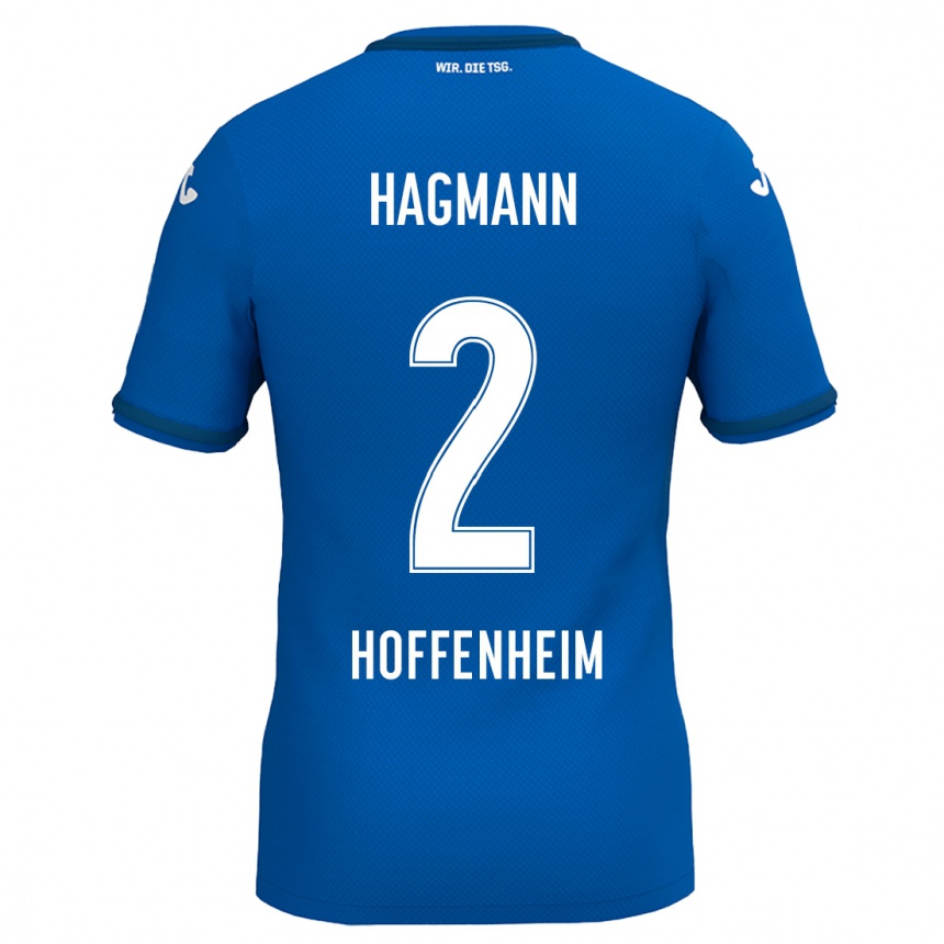 Kids Football Felix Hagmann #2 Royal Blue Home Jersey 2024/25 T-Shirt Uk