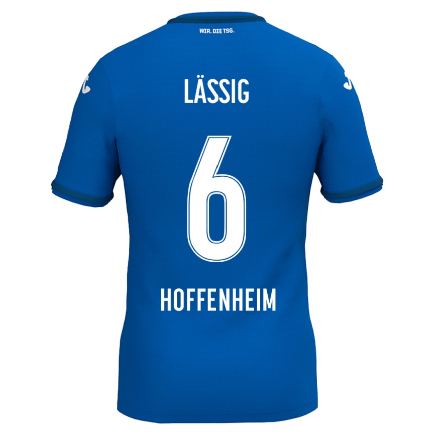 Kids Football Valentin Lässig #6 Royal Blue Home Jersey 2024/25 T-Shirt Uk