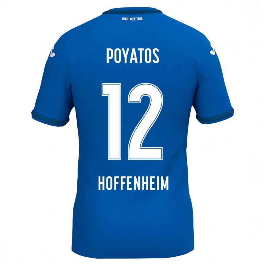 Kids Football Miguel Poyatos #12 Royal Blue Home Jersey 2024/25 T-Shirt Uk