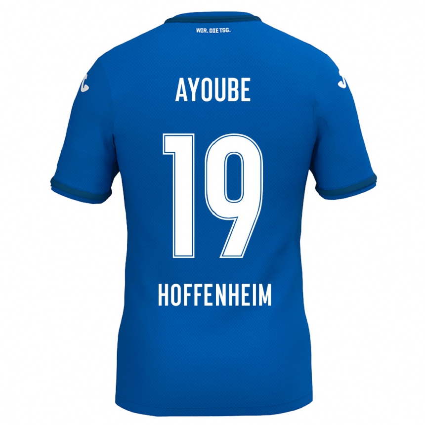 Kids Football Ayoube Amaimouni-Echghouyab #19 Royal Blue Home Jersey 2024/25 T-Shirt Uk