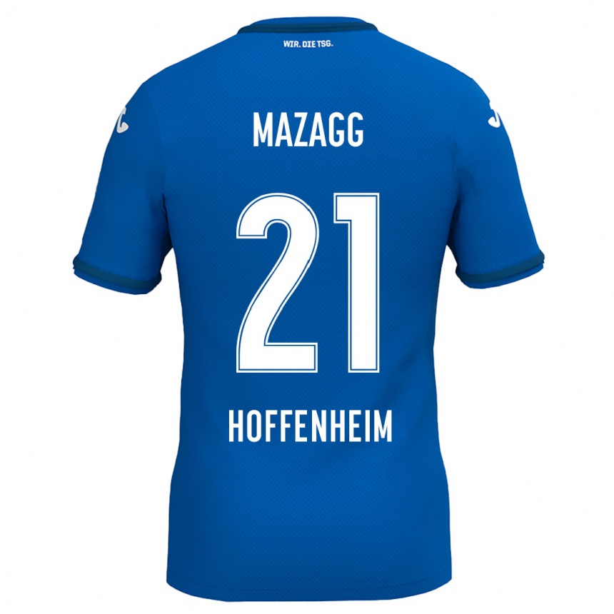 Kids Football Lukas Mazagg #21 Royal Blue Home Jersey 2024/25 T-Shirt Uk