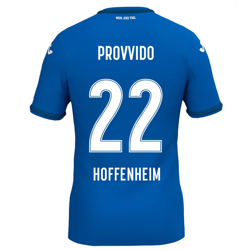 Kids Football Luca Provvido #22 Royal Blue Home Jersey 2024/25 T-Shirt Uk