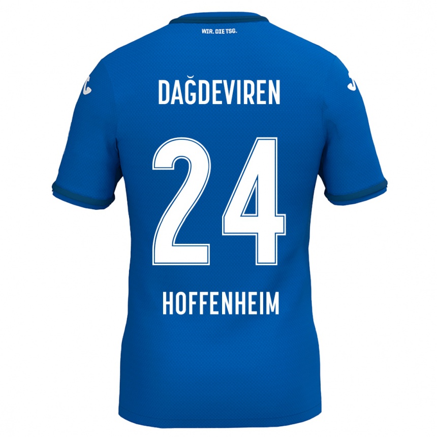 Kids Football Diren Dağdeviren #24 Royal Blue Home Jersey 2024/25 T-Shirt Uk