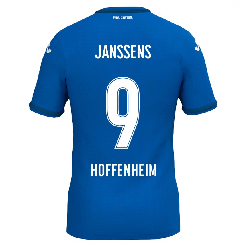 Kids Football Jill Janssens #9 Royal Blue Home Jersey 2024/25 T-Shirt Uk