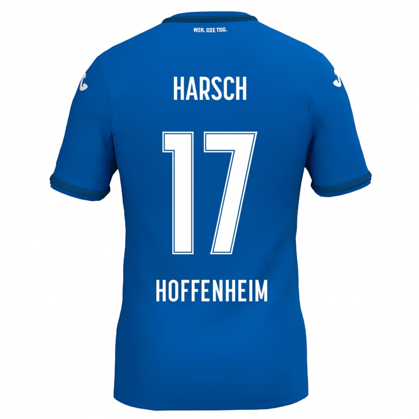 Kids Football Franziska Harsch #17 Royal Blue Home Jersey 2024/25 T-Shirt Uk