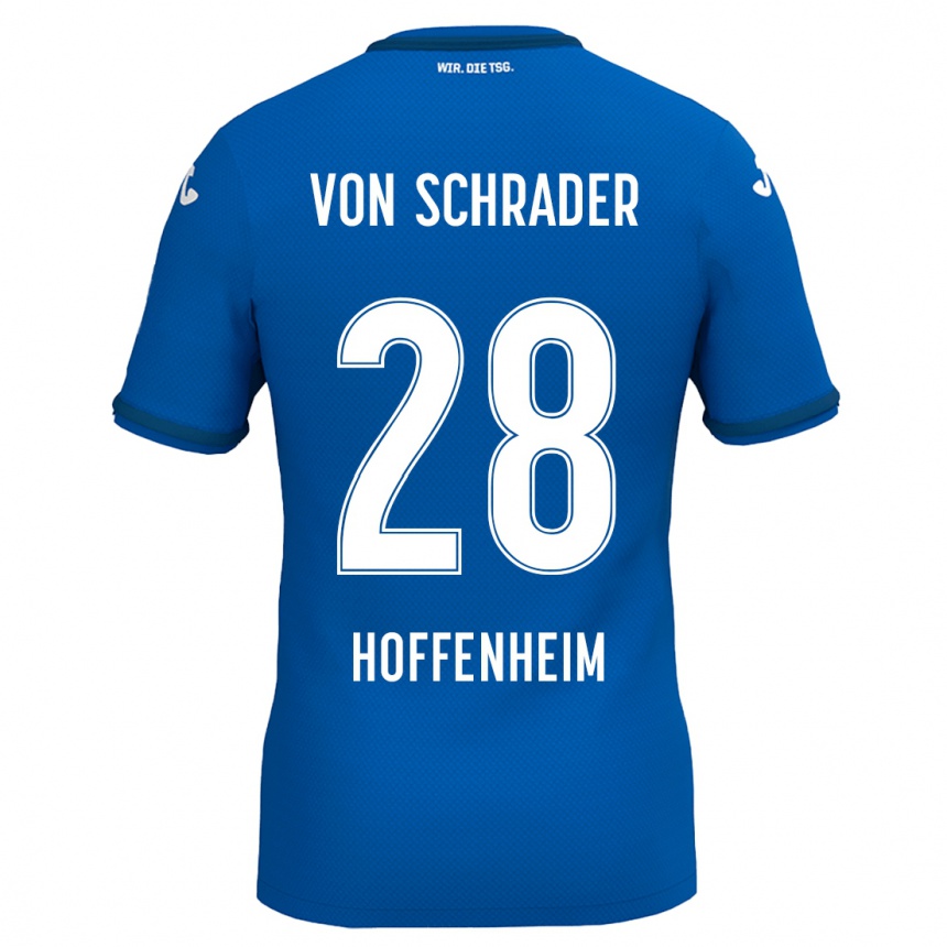 Kids Football Lina Von Schrader #28 Royal Blue Home Jersey 2024/25 T-Shirt Uk