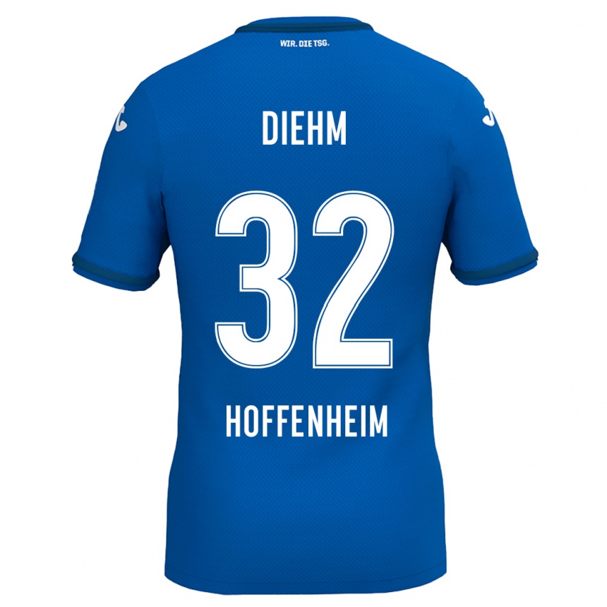 Kids Football Vanessa Diehm #32 Royal Blue Home Jersey 2024/25 T-Shirt Uk